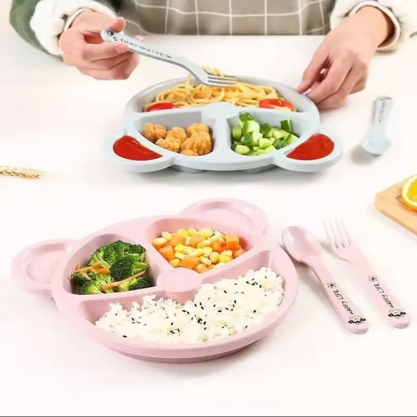 x3 vajillas de silicona para la comida de nuestro bebé